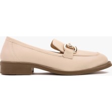 Kadın Metal Tokalı Klasik Loafer – Hakiki Deri Günlük Ayakkabı