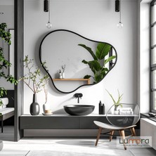 Lumora Mirror Design Nira Modern Siyah Boyalı Mdf Çerçeveli Dekoratif Ayna