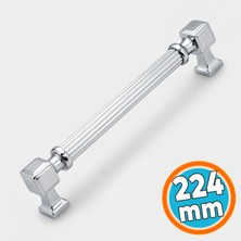 Nzb Mobilya Çekmece Mutfak Dolabı Dolap Kulpları Kulb 22.4 cm 224 mm Çizgili Krom Renk Metal Kulp