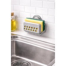Special Action Güçlü Vantuzlu Süngerlik Lavabo Içi Yapışkan Delikli Mutfak Sünger Tutucu Organizer