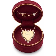 Venüs Design Çelik Kristal Kalp-Mama Kolye