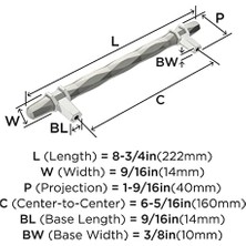 Assess Store | Dolap Çekme | Nikel/cilalı Krom | 6-5/16 Inç (160 Mm) Merkezden Merkeze | Londra | 1 Paket | Çekmece Çekme | Çekmece Kolu | Dolap Donanımı