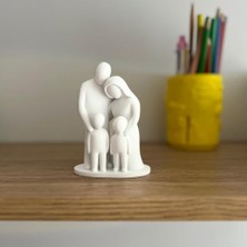 Peri Store Aile Figürlü Dekoratif Masa Heykeli, Sevgi Temalı, 10X7 Cm, ve Babalar Günü Hediyesi