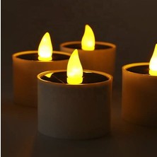 Gaman Mini 4'lü 1 Watt Güneş Enerjili Alev Efekli Mum Dekoratif-Özel Gün-Kutlama-Kına Aydınlatması Yy-34
