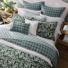 Assess Store Ashley- Comforter Set, Reversible Bedding Set, Includes Matching Shams With Bonus Euro Shams & Throw Pillows (Bramble Floral Green,)