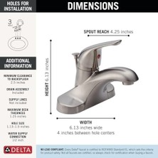 Assess Store (Stainlesssteel) - Bathroom Foundations 10CM 1-Handle Bathroom In Stainless B510LF-SS