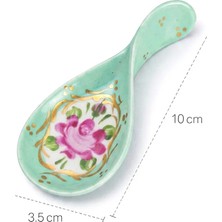 Manushum El Boyama Porselen Kaşık Lokumluk-Mint 1 Adet