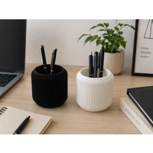 Modern Çizgili Kalemlik Seti – Siyah & Beyaz Ikili Paket