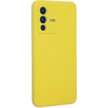 Senka Mey Ithalat® Vivo V23 5g Kılıf Nano Içi Kadife Silikon - Sarı