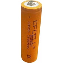 Efcell El Feneri ve Telsiz Uyumlu 18650 2600MAH Başlıklı Pil - Şarj Edilebilir Li-Ion Pil