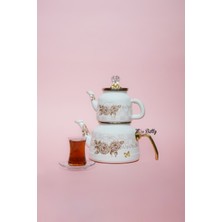 Miss Betty Rosadora Emaye Çaydanlık Dekoratif Vintage Çaydanlık Takımı