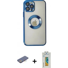 Marsilyan™- iPhone 12 Pro Kılıf Pusula Form - Siyah Polymer Nano Ekran Koruyucu + Renkli Kamera Lens Koruma Cam - Mı