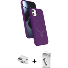 Marsilyan™- iPhone 11 Kılıf Iz Işık Koleksiyonu - Şeffaf Uv Polymer Nano Ekran Koruyucu + Pers Alüminyum Kamera Lens - Yl