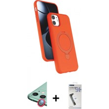 Marsilyan™- iPhone 11 Kılıf Iz Işık Koleksiyonu - Şeffaf Uv Polymer Nano Ekran Koruyucu + Raze Metal Kamera Lens - Kı