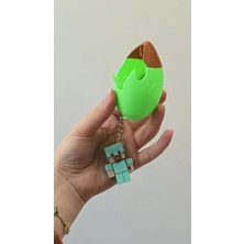 Moresun Buğz Kırılan Yumurta  3D  Anahtarlık 1 Adet Yeşil Kahverengi