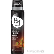 8X4 Erkek Urban Spirit Deodorant Sprey 150 ml Sandal Ağacı ve Misk Esanslı Pudrasız