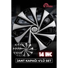 YONGA OTO AKSESUAR Yonga Oto Renault Megane ( 14 INC ) Kırılmaz Jant Kapağı 4 Adet, Amblem ve 8 Adet Cırt Kelepçe Hediye