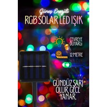 Sarfex Solar 100 Ledli 12 Metre  Bahçe Aydınlatma Dekorasyon Güneş Enerjili LED Işık