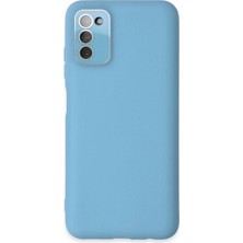Senka Mey Ithalat® Samsung Galaxy A03S Kılıf Lansman Glass Kapak - Mavi
