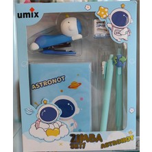 Ada Çanta Kırtasiye Astronot Model Umix Zımba Seti ( Zımba+Tel+Defter+Kalem) ZR54443