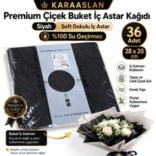 Mutkin Premium Çiçek Buket Sarım Kağıdı İç Astar – Siyah – Su Geçirmez – 28x28 cm – 36 Adet
