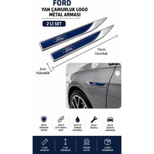 Stilix Garage Ford Metal Damla Desen Çamurluk Yan Çıtası Logo Amblem 2’li Set 15 cm