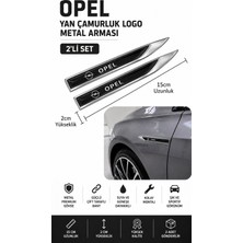 Stilix Garage Opel Metal Damla Desen Çamurluk Yan Çıtası Logo Amblem 2’li Set 15 cm