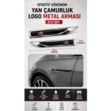 Stilix Garage Fr Metal Damla Desen Çamurluk Yan Çıtası Logo Amblem 2’li Set 15 cm