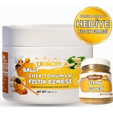 Mustang Nutrition Ballı Chia Tohumlu Crunchy Fıstık Ezmesi 350 Gr 24,79 Gr Protein + 40 Gr Fıstık Ezmesi Hediyeli
