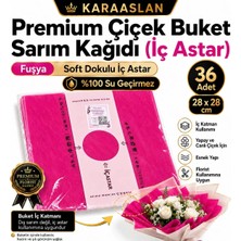 Mutkin Premium Çiçek Buket Sarım Kağıdı İç Astar – Fuşya – Su Geçirmez – 28x28 cm – 36 Adet