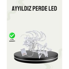 Nemere Prizli Yıldız Ay Perde LED Işık Ev ve Organizasyon Dekoru