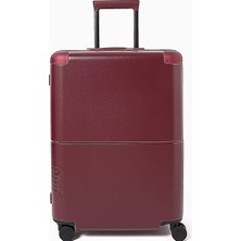 July Checked Expandable Casesafe Bordo Orta Boy Valiz