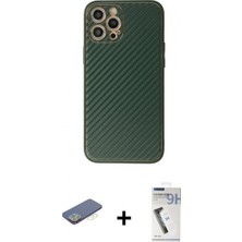 Marsilyan™- iPhone 12 Pro Kılıf Ahenk Işık - Şeffaf Uv Polymer Nano Ekran Koruyucu + Renkli Kamera Lens Koruma Cam - Yl