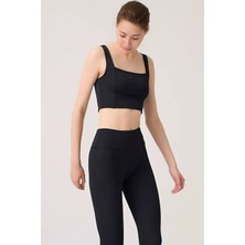 Homay Kalın Askılı Kare Yaka Crop Top Büstiyer - Tek Parça