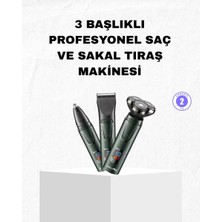 Nemere Ithalat Şarjlı ve Kablosuz 3 Başlıklı Profesyonel Bakım Seti – Saç, Sakal, Burun ve Kulak Düzeltici