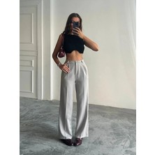 Emporya Trend Kadın Gri Kumaş Pantolon | Yeni Sezon | Palazzo Kesim