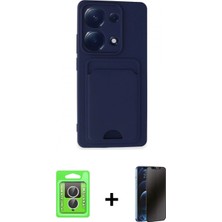 Marsilyan™- Redmi Note 13 Pro 4g Kılıf Vadi Çizgi Prime - Siyah 3D Antistatik Hayalet Cam Ekran Koruyucu + Raze Metal Kamera Lens - Gs