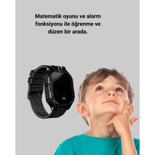 S10 Akıllı Çocuk Saati Siyah Model Çift Yönlü Konuşma ve Sos Nemere