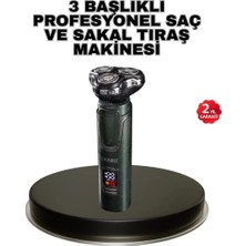 Nemere Ithalat Kablosuz Profesyonel Erkek Bakım Seti – 3 Başlıklı, 3D Akıllı Kesim, Taşınabilir