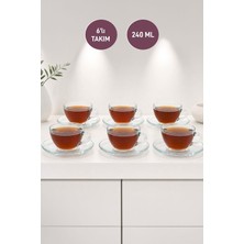 Selka Home Valery 6'lı Şeffaf Çay Fincan Takımı