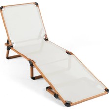 Missidea Alüminyum Katlanır ve Taşınır Şezlong Teak+Latte