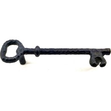 Nemere Antika Tarz Dekoratif Pirinç Anahtar Şeklinde Kapı Çekme Kolu, Mobilya, Sandık, Kutu Kulbu - 128MM, Oksit