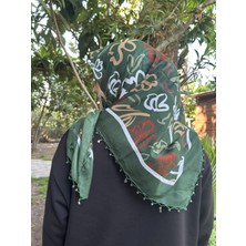 Sümeyye Çeyiz El Emeği Boncuk Oyası Yazma Tülbent Yemeni El Işi Boncuklu Yazma 100X100 cm