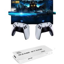 Mey Ithalat® 3D 4K Hd 2.4g Game Stick 4K Ultra Hd Oyun Konsolu Çift Kollu