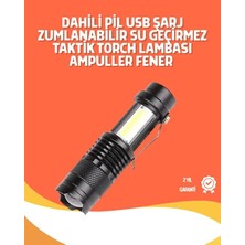 Nemere Ithalat Şarjlı LED El Feneri - 14500 Pil Dahil, 4 Işık Modu, Mini Boy