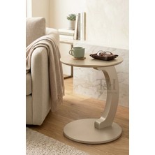 T&H C Sehpa Yuvarlak, Boyalı C Sehpa, %100 Mdf C Sehpa, Tekerlekli C Sehpa