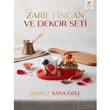 Nura Co Zarif Fincan Kahve Seti - Dekoratif Cupcake Şekerlik Kırmızı Tabak El Yapımı - Premium