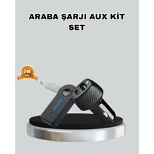 Nemere Ithalat Aux Bluetooth Adaptör ve 38W Hızlı Araç Şarj Cihazı Seti