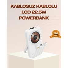 Nemere Ithalat Manyetik Kablosuz Powerbank 22.5W Hızlı Şarj LCD Ekranlı