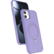 Mey Ithalat®   iPhone 11 Regal Magsafe Standlı Kapak - Lila